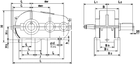 Редуктор цилиндрический двухступенчатый горизонтальный - РМ-850